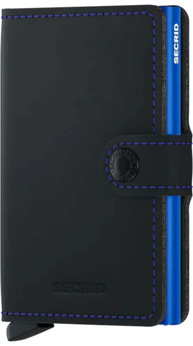 Secrid MiniWallet Matte Black Blue Produits Outdoor Pensés Aventures Quotidien