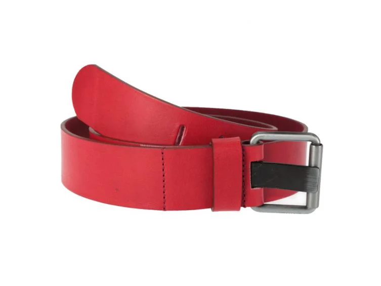 Ceinture homme en cuir rouge 4073 LR 120 cm - Vins Rouges Harmonieux pour Chaque Occasion Ceinture en cuir marron femme