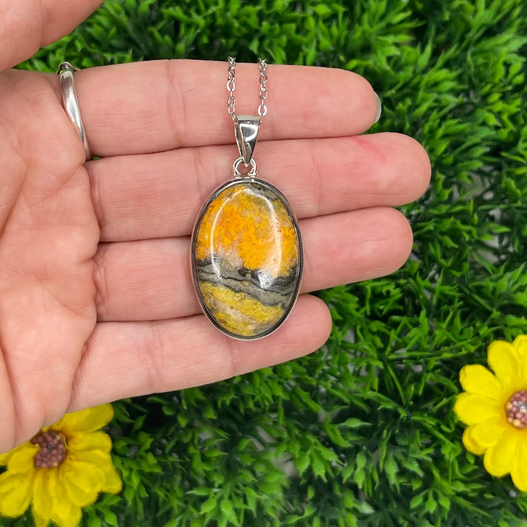 Pendentif Argent Jaspe Bumblebee Saldi Straordinari Offerte Speciali Disponibili Adesso