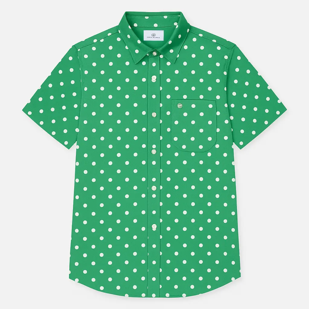 Chemise à pois Etam manches courtes vert gazon en coton - E-shop mondial – Produits durables, modernes et accessibles partout
