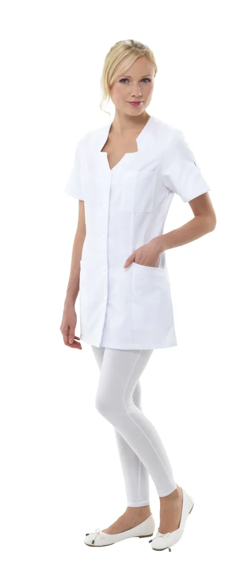 TUNIQUE MONICA MANCHES COURTES – REMI CONFECTION - Saldi Straordinari – Offerte Speciali Disponibili Adesso Tunique médicale femme blanche et verte nil - Rémi Confection