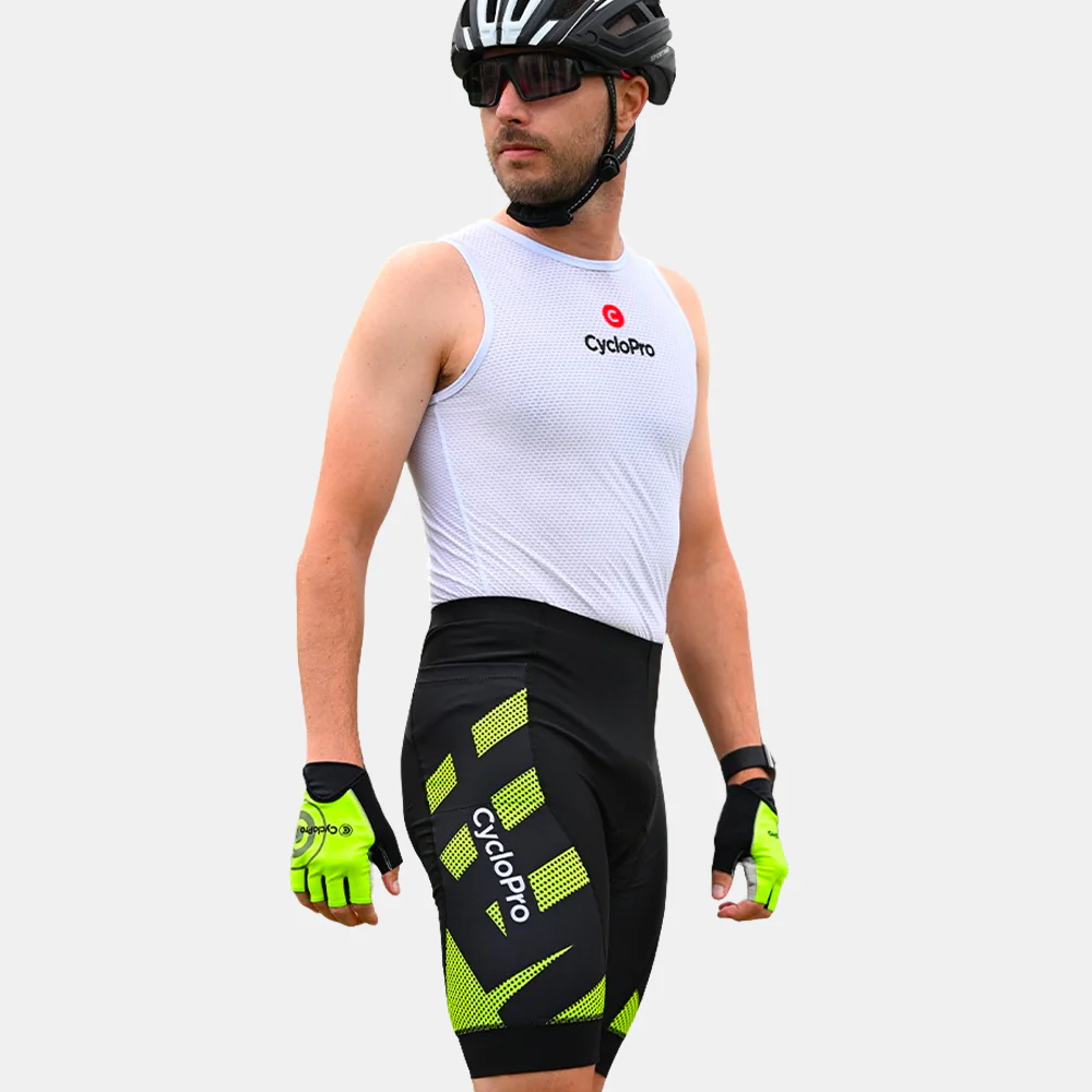 Cuissard Cycliste 3 Poches jaune - Practical+ montre - Tout pour Créer des Expériences Mémorables en Extérieur