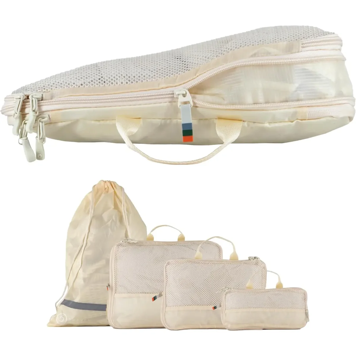 Housses de rangement et compression - set de 4 (Beige) - Saldi Straordinari – Offerte Speciali Disponibili Adesso - compression packing cubes housse rangement compression set beige