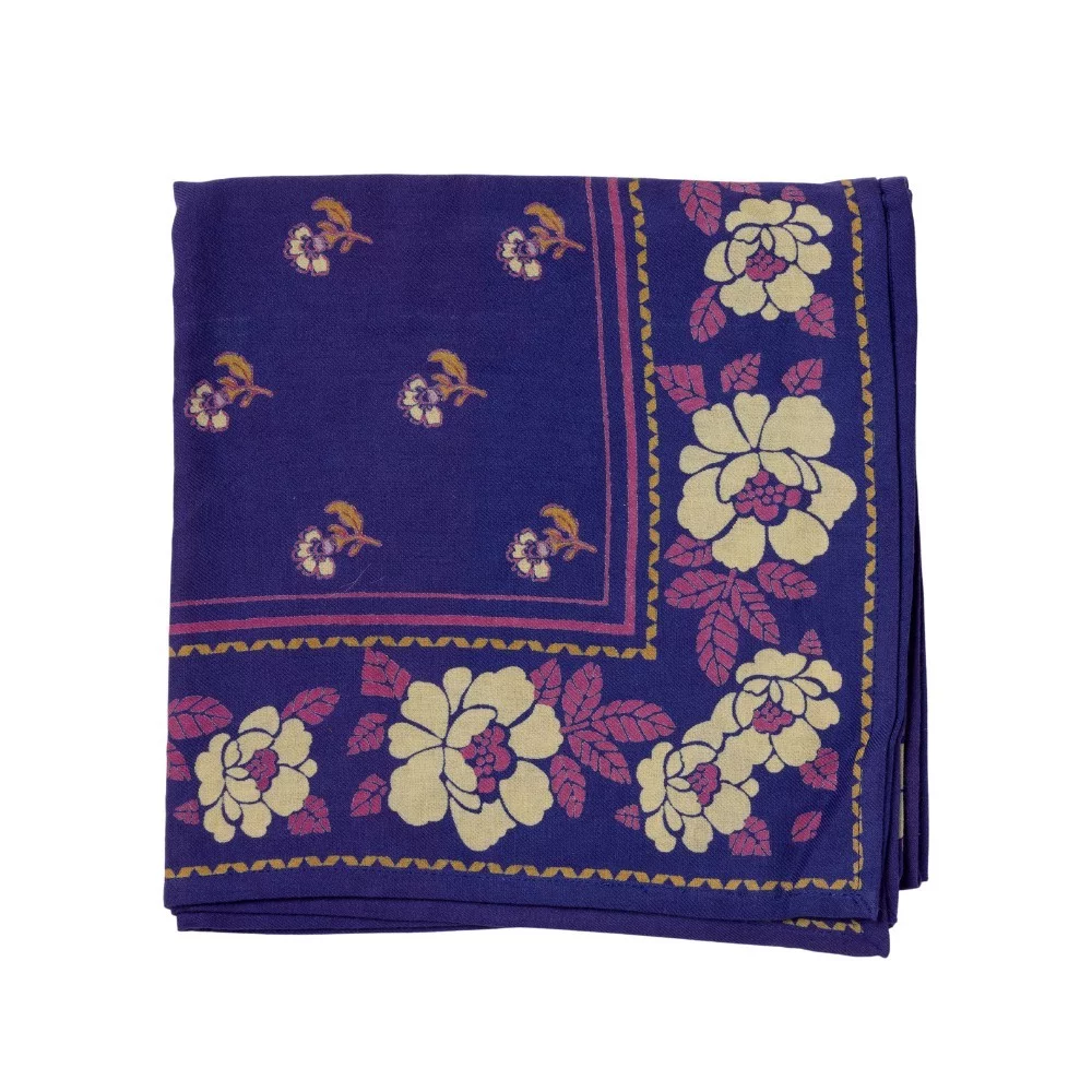 Grand Foulard Indien Nur Violine Indigo - Bonheur du Jour Paris partie - Organisation de la maison avec des solutions de rangement