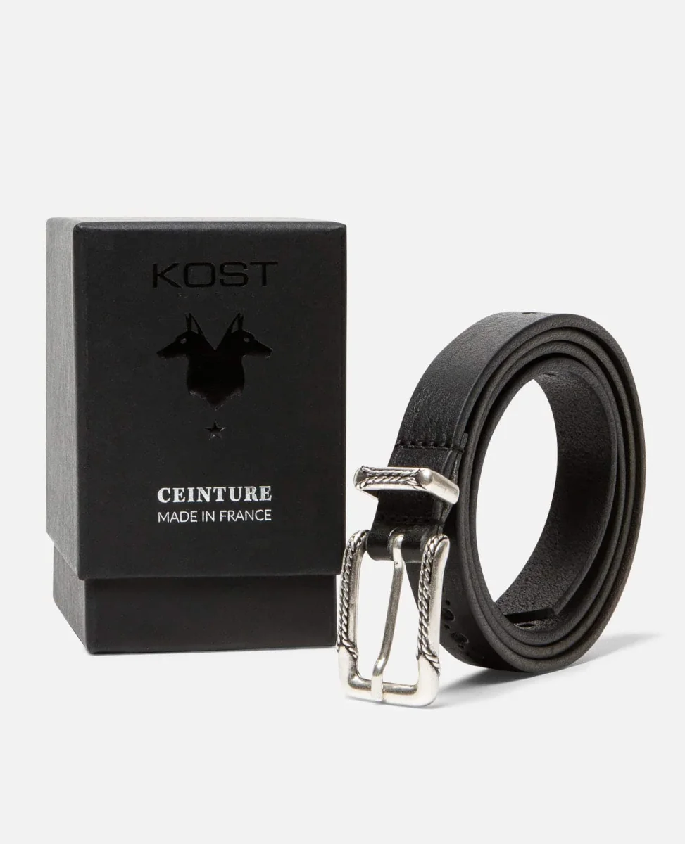 Ceinture femme cuir noir Janis Vins Rouges Harmonieux Occasion
