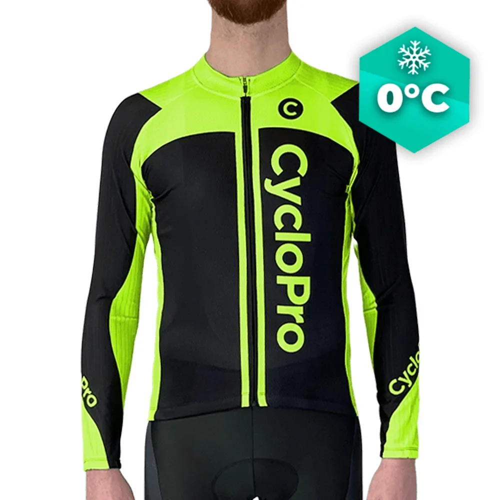 MAILLOT LONG DE CYCLISME VERT - HIVER - FLASH+ - Tout pour Créer des Expériences Mémorables en Extérieur - {'count': 1, 'name': 'Mixte'}