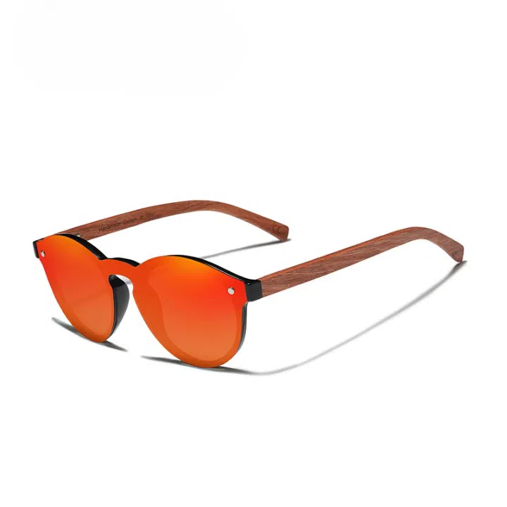 Lunettes de soleil en bois polarisées orange - Saldi Straordinari – Offerte Speciali Disponibili Adesso - Kingseven lunettes