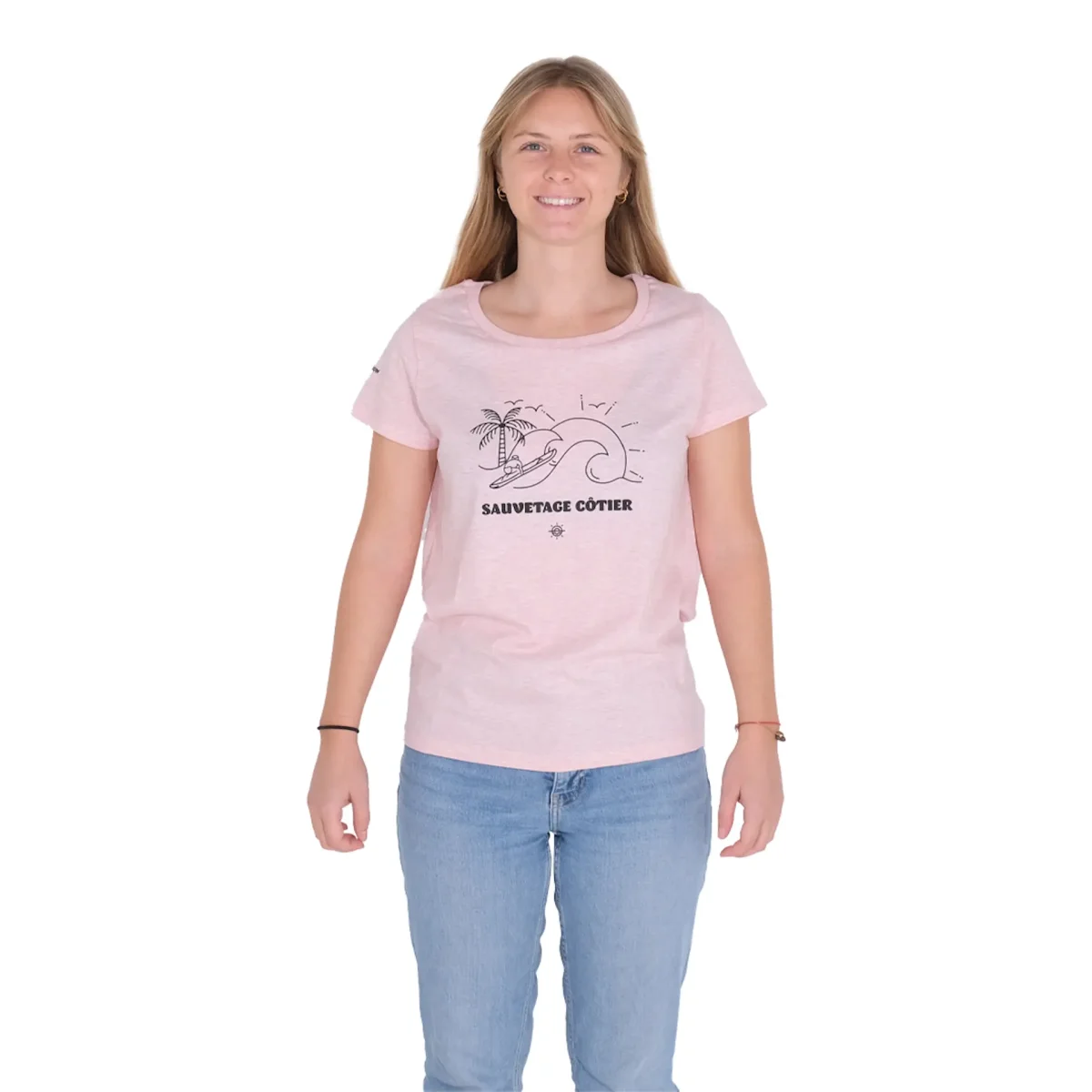 Tee-shirt femme Mellow Sea « Sauvetage Côtier au Soleil » – Rose - Outdoor Sports Shop – Bons Plans Randonnée & Trekking - {'count': 1, 'name': 'CLUB'}