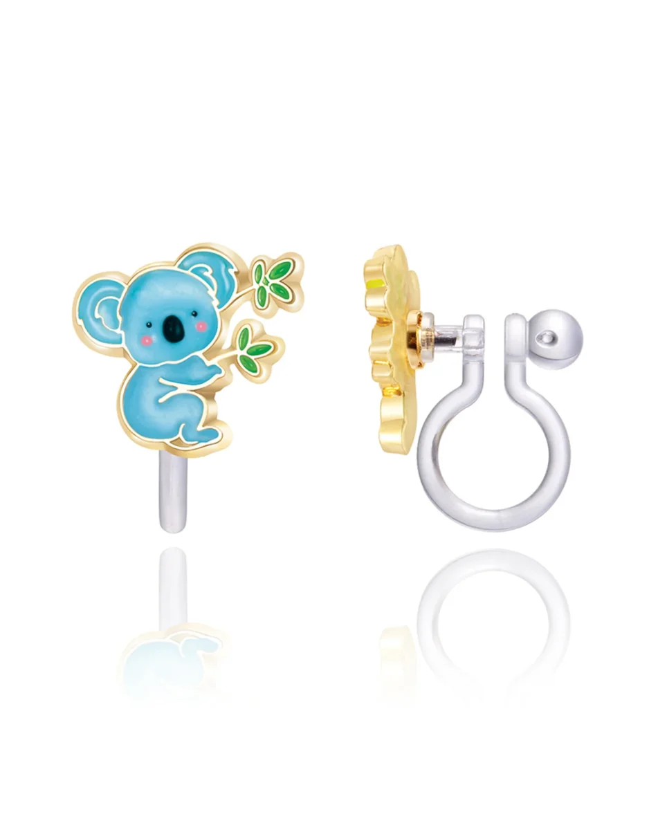 Boucles d'oreilles à CLÉMENT clip en émail - Koala - Girl Nation - Boutique Maman & Bébé – Produits Essentiels au Quotidien