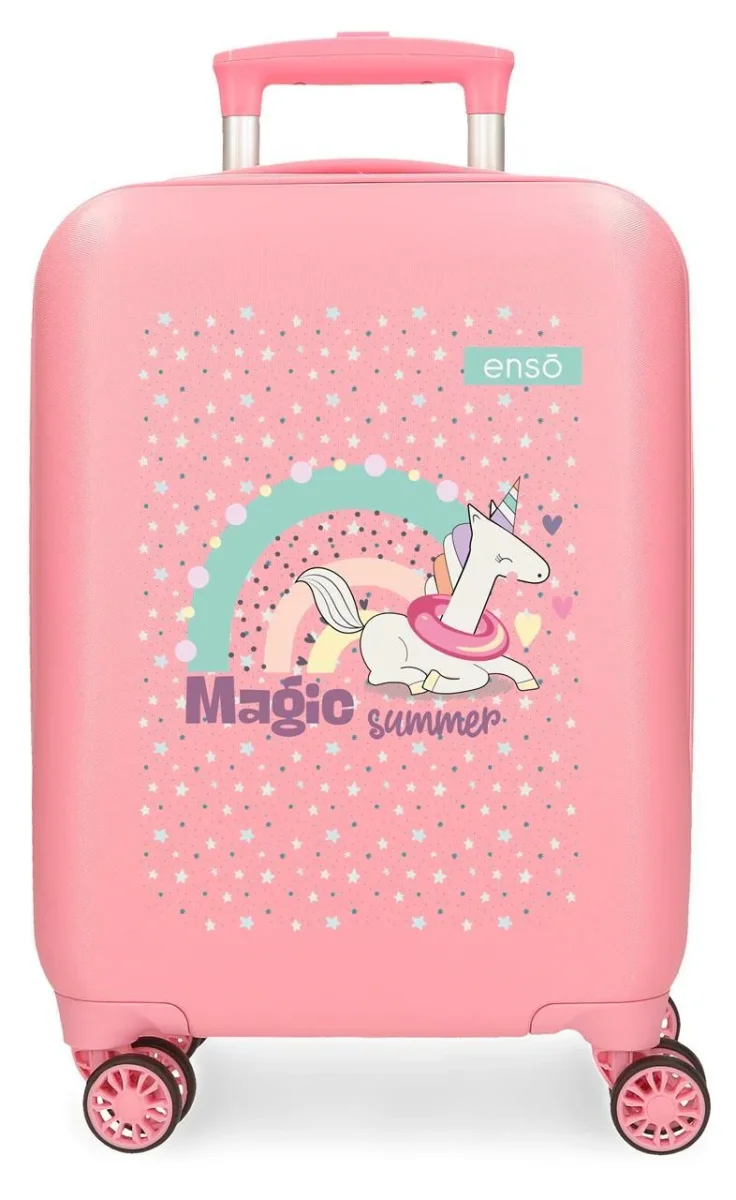 9631322 TROLLEY ABS 50CM.4R.ENSO MAGIC SUMMER ROSA - Des Produits Outdoor Pensés pour Vos Aventures au Quotidien Trolley rigide de cabine en ABS brillant