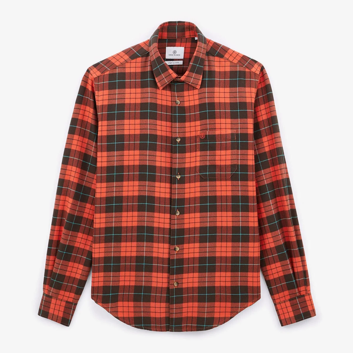 Chemise à carreaux manches longues sienne en coton COTON - E-shop mondial – Produits durables, modernes et accessibles partout