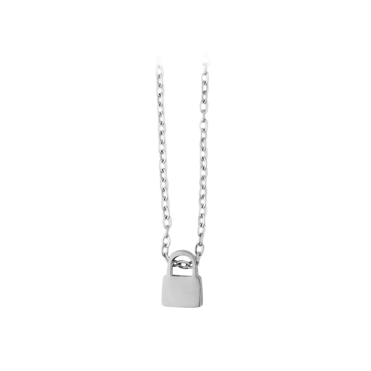 Collier en acier inoxydable argenté avec cadenas (6 pièces) - E-shop mondial – Produits durables, modernes et accessibles partout - Collier argent