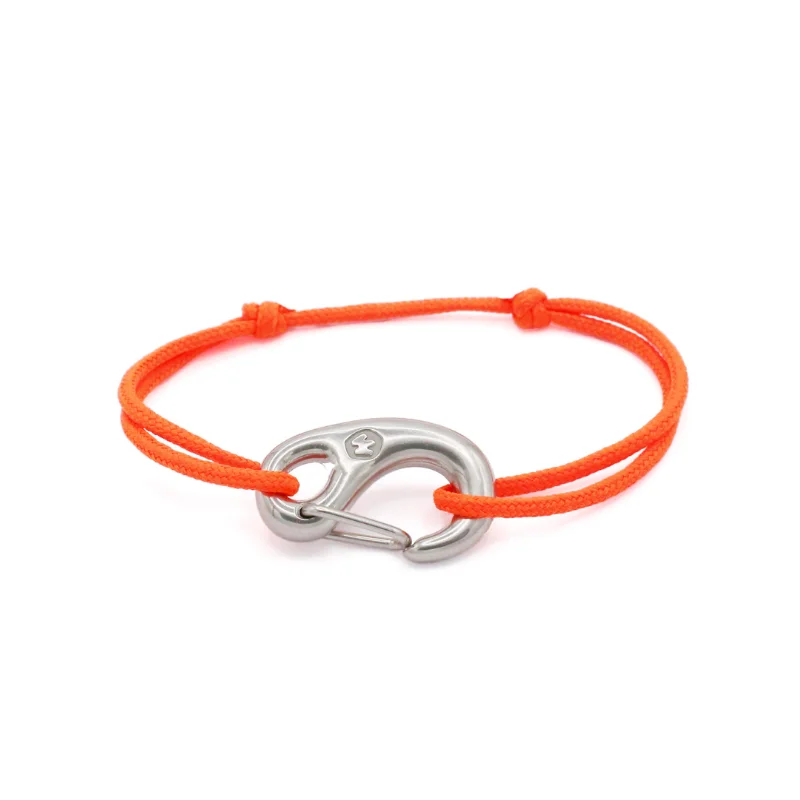 Bracelet Onboard Mousqueton inox 316L Orange Wichard Édition Limitée Art Table Française Promotion