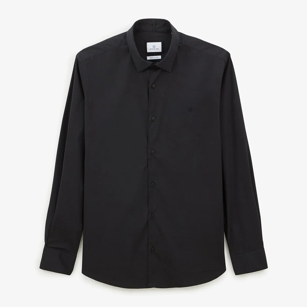 Chemise à manches longues unie noire - E-shop mondial – Produits durables, modernes et accessibles Vêtement partout