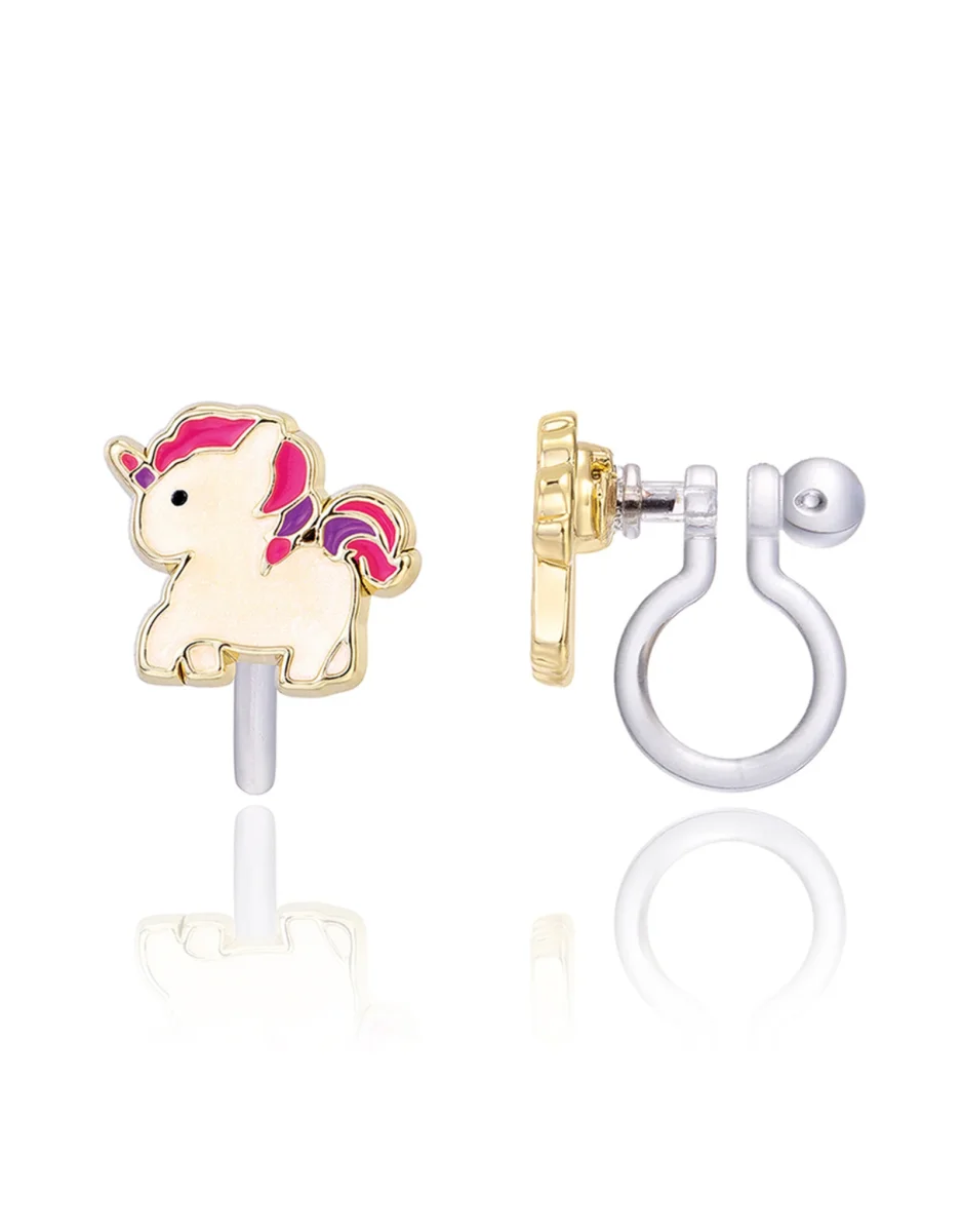 Boucles oreilles clip émail Licorne magique Girl Nation Boutique Maman Bébé Produits Essentiels Quotidien