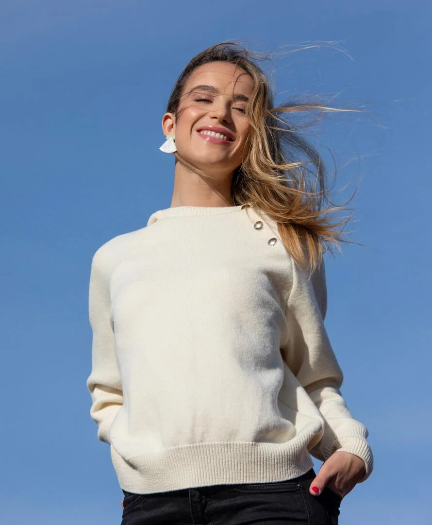 Pull Félis Ecru Vins Rouges Harmonieux Occasion