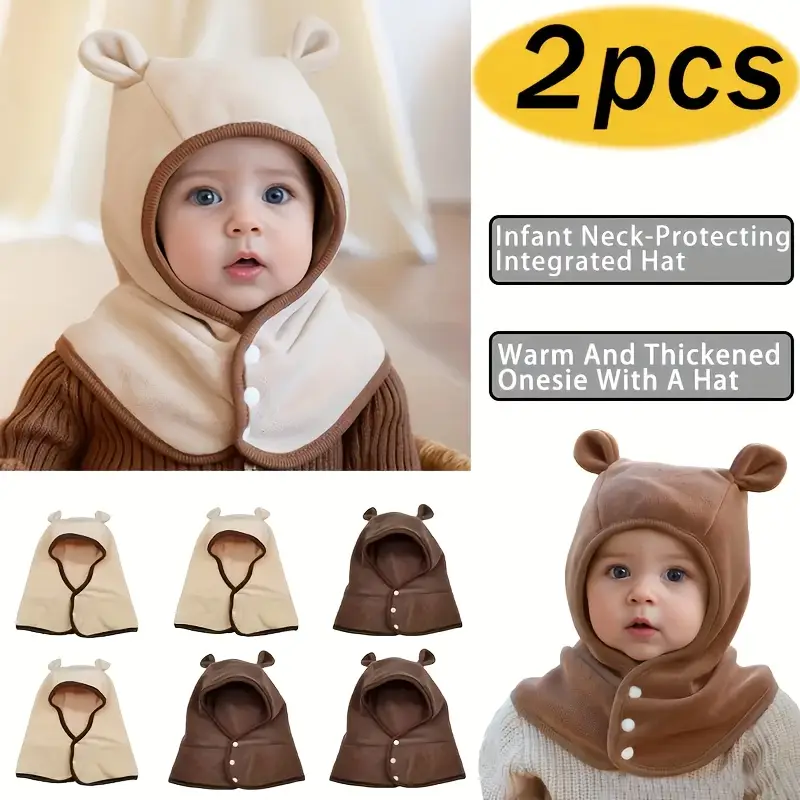 Ensemble bonnet et écharpe enfant – tricot doux hiver avec motif ours mignon - Éclairage de qualité avec frais de port offerts - {'count': 1, 'name': 'faciles'}