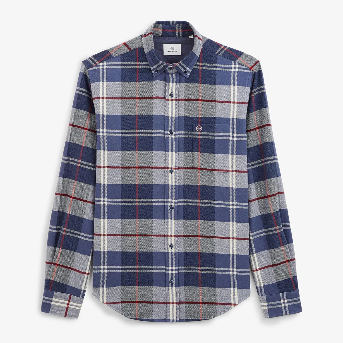 Chemise à carreaux bleu foncé - E-shop mondial – Produits durables, modernes et accessibles partout Chemise carreaux brodée - Carreaux multicolores | Promod