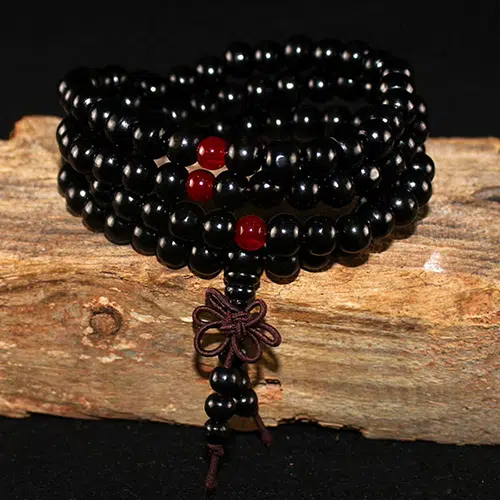 Bracelet en bois bouddhiste en perles noir - Saldi Straordinari – Offerte Speciali Disponibili ronde Adesso