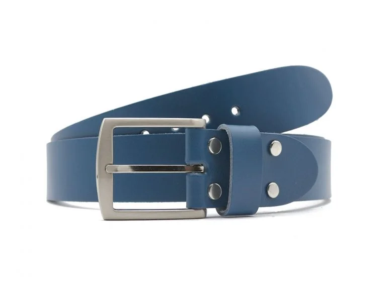 Ceinture la guêpe en cuir bleu moyen 1067 110 cm - Vins Rouges Harmonieux pour Chaque Occasion La Guêpe | Maroquinerie Made in Occitanie