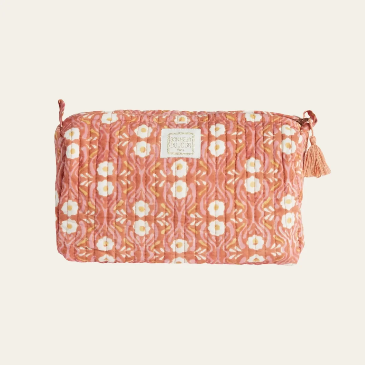 Trousse de Toilette Fleurs Indiennes Gypsies Auburn - Bonheur Du Jour Paris - Organisation vichy de la maison avec des solutions de rangement