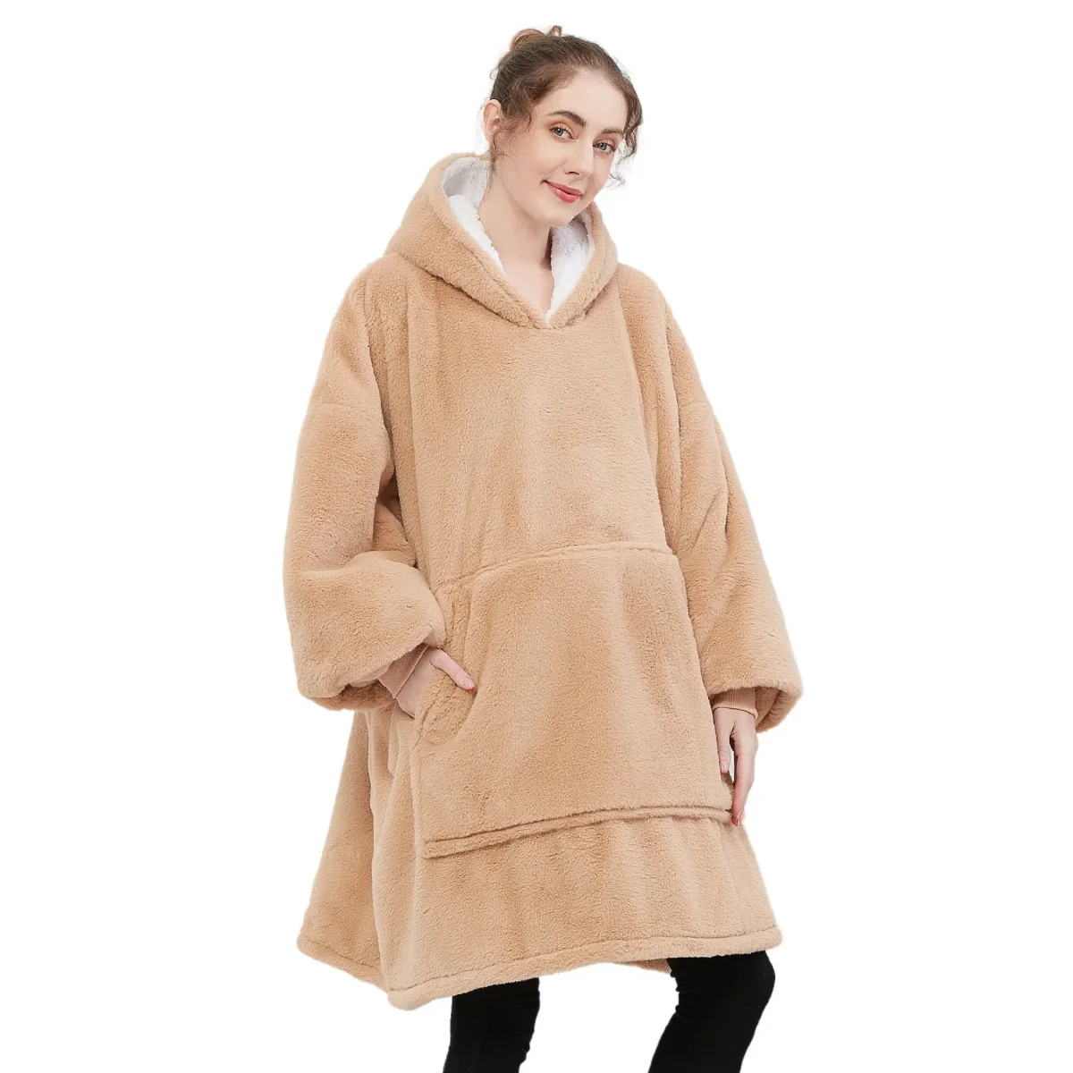 Pull Pilou Pilou Femme Camel – Sweat À Capuche Géant À Doublure Polaire - Univers maison et accessoires utiles pour une vie simplifiée - {'count': 4, 'name': 'capuche'}