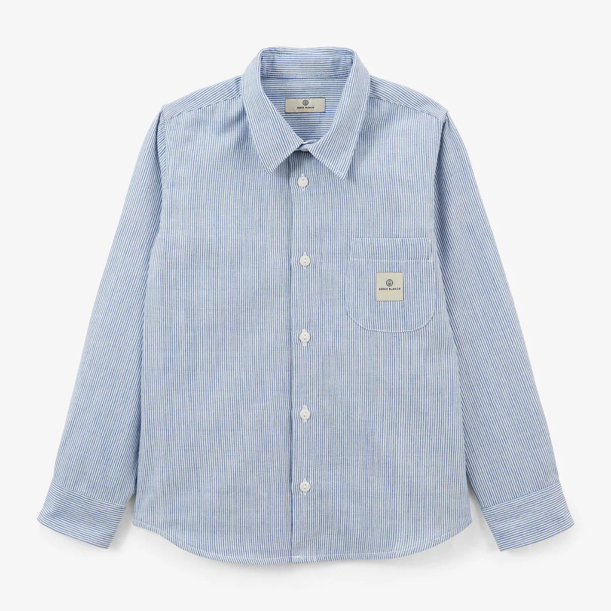 Chemise garçon manches longues coton Oxford rayures bleu ciel Charles - E-shop mondial – Produits durables, modernes et accessibles partout Chemise rayée bleue en coton Ami de Coeur BLEU CIEL/BLANC NATURAL | Ami  Paris