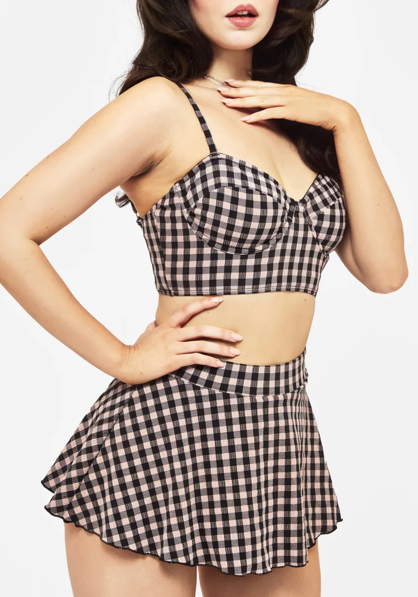 Terra Gingham Swim Stylight Skirt - Pink - Escarpins & Stilettos élégants pour femme – Nouvelle collection tendance