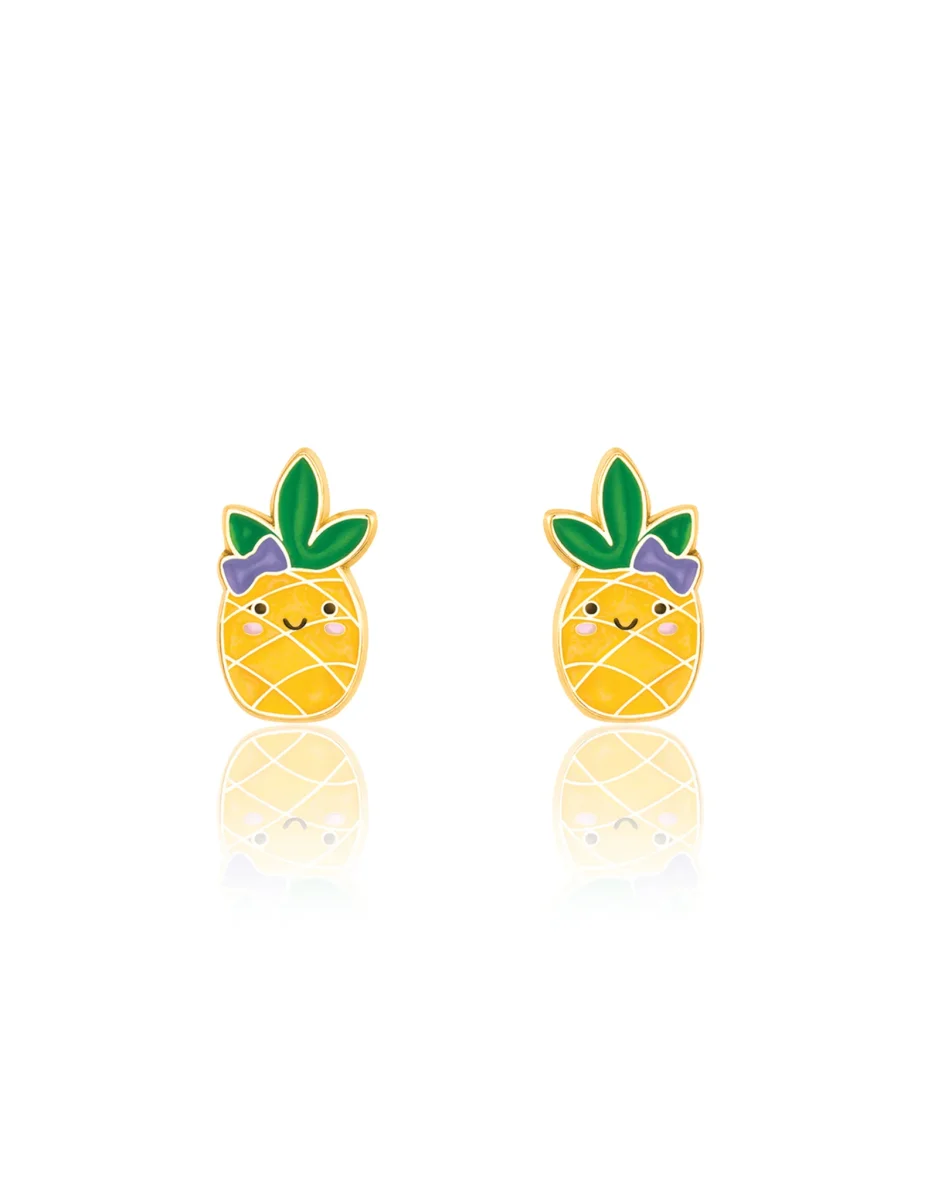 Boucles d'oreilles en émail - Ananas Kawaii - Girl Nation - Boutique Maman & Bébé – Produits Essentiels au Quotidien - happybulle boucle oreille émail nation amp bébé produit