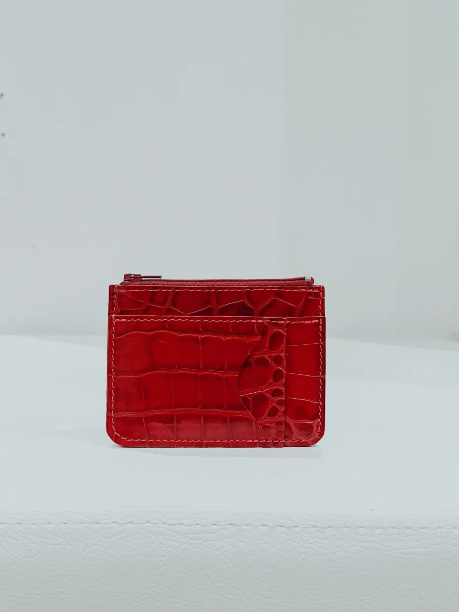 Porte-Monnaie Cuir Rouge Croco – Giulia - Vins Rouges Harmonieux pour Chaque Occasion - {'count': 1, 'name': 'A123'}