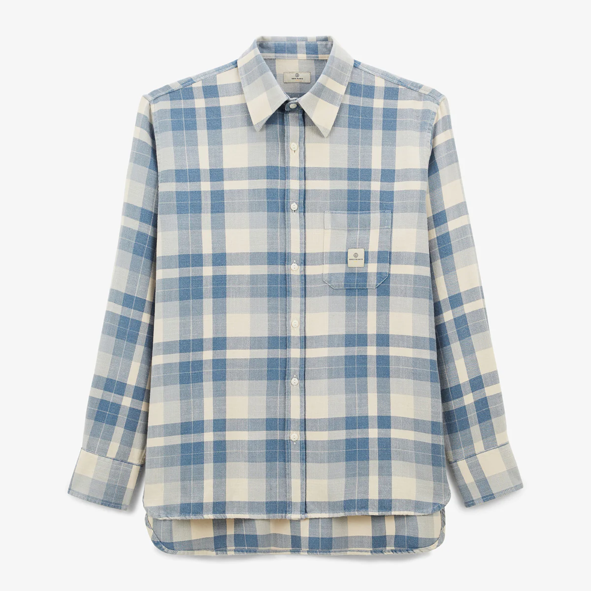 Chemise manches longues Amsterdam en coton à carreaux bleue - E-shop mondial Shirts – Produits durables, modernes et accessibles partout
