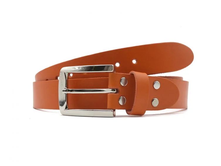 Ceinture la guêpe en cuir orange 1045 110 cm - Vins Rouges Harmonieux pour Chaque Occasion Ceinture femme cuir orange fine 20 mm - Norbert Bottier