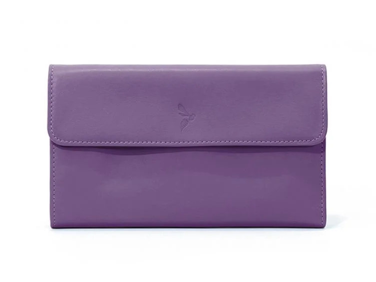 Compagnon en cuir violet – 12 cartes de crédit – 290 - Vins Rouges Harmonieux pour Chaque Occasion Porte monnaie Compagnon – Bag' in cuir