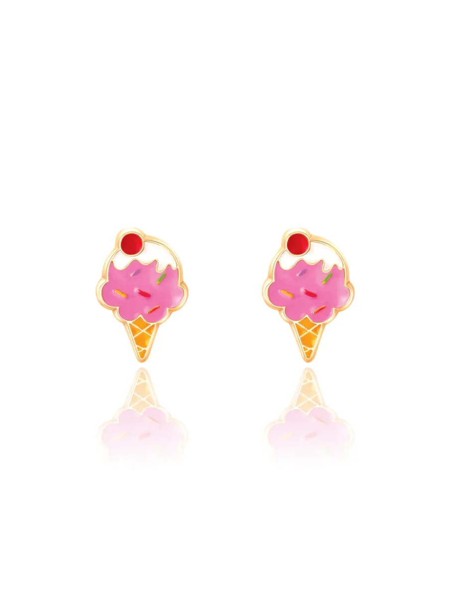 Boucles d'oreilles en émail - Cornet de crème glacée - Girl Nation - Boutique Maman & Bébé – Produits Essentiels au Quotidien Crème Emolliente Dermabébé de Laboratoires Téane 150/50 ml | NUOO