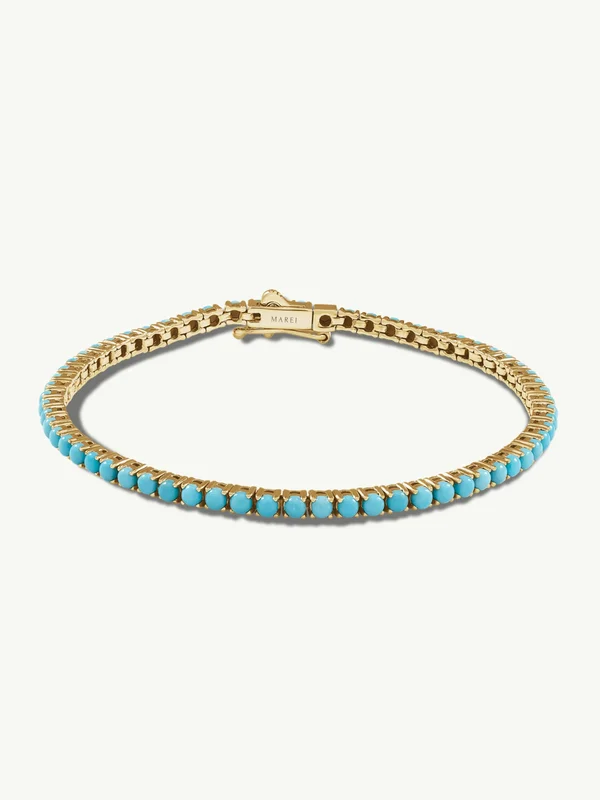Nile Turquoise Line Bracelet In 14-Karat Yellow Gold - Saldi Straordinari Early – Offerte Speciali Disponibili Adesso