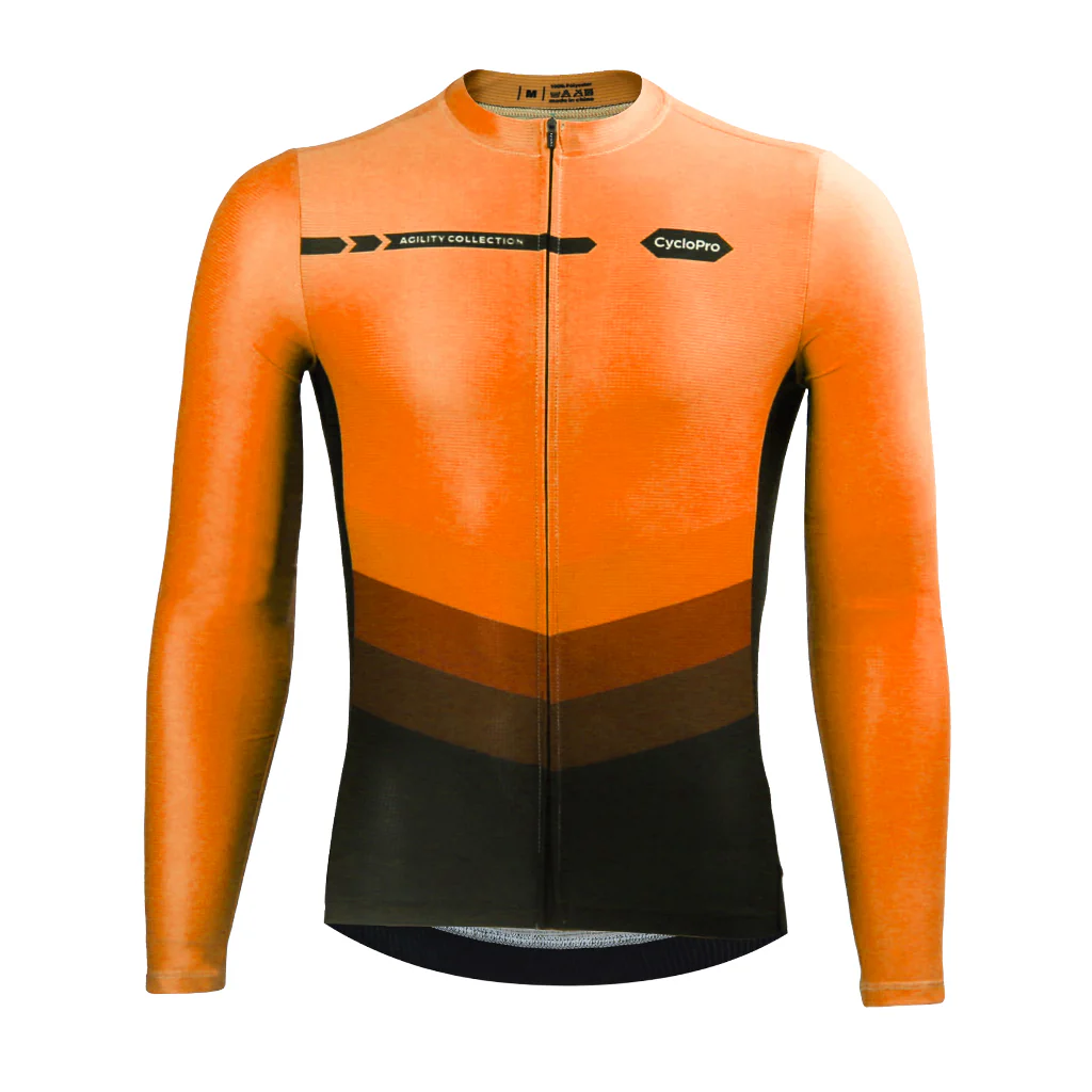 Maillot manches longues mi-saison orange | Agility - Tout pour Créer des Expériences Mémorables en Extérieur - Gilet