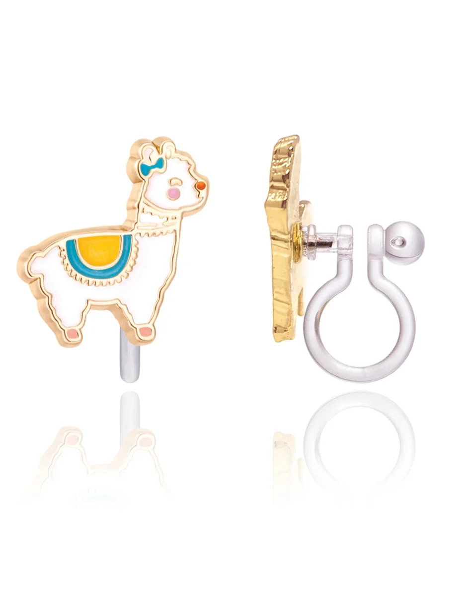Boucles d'oreilles à clip en émail - Lama - Girl Nation - Boutique Maman & Bébé – Produits Essentiels au Quotidien - pain boucle oreille clip émail nation amp bébé produit