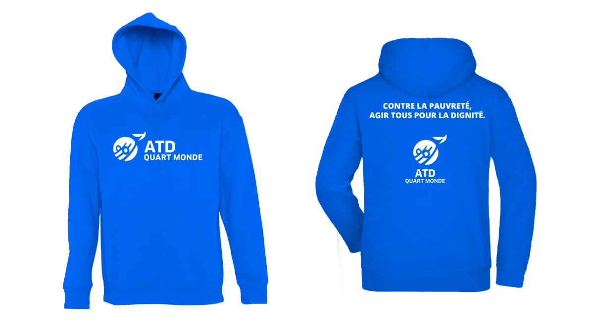 Sweat-shirt bleu ATD Quart Monde – XS - LTD Saldi Straordinari – Offerte Speciali Disponibili Adesso