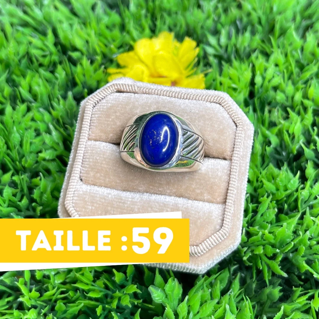 Chevalière Argent Lapis Lazuli Rayé #1 Protecteur - Saldi Straordinari – Offerte Speciali Disponibili Adesso