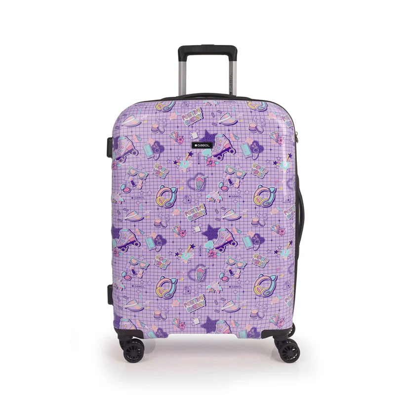 GABOL MALETA MEDIANA FUNNY - Des Produits Outdoor Pensés pour Vos Aventures au Quotidien Gabol - Maleta Mediana Infantil Rígida Funny 46x66x25cm - Equipaje Ligero  3,6kg con Capacidad 62,3L - 4 Ruedas Dobles 360° y Cerradura TSA - Diseño  Español en ABS y Policarbonato - Lila : Amazon.es: Moda
