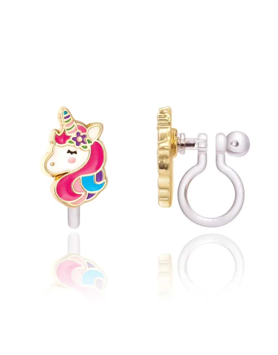 Boucles d'oreilles à clip en émail - Licorne - Girl Nation - Boutique Maman & Bébé – Produits Essentiels au Quotidien - oreilles adorables boucle oreille clip émail nation amp bébé produit